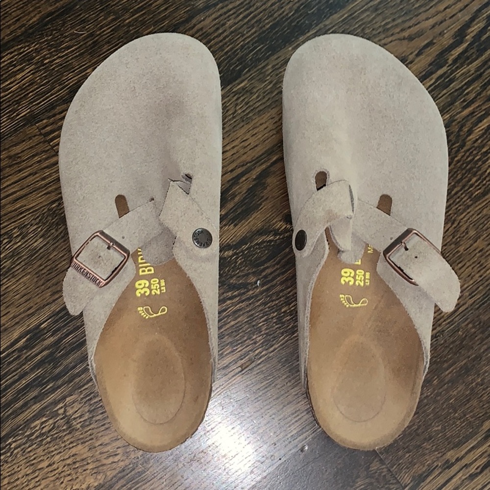 Birkenstock’s. Never been worn